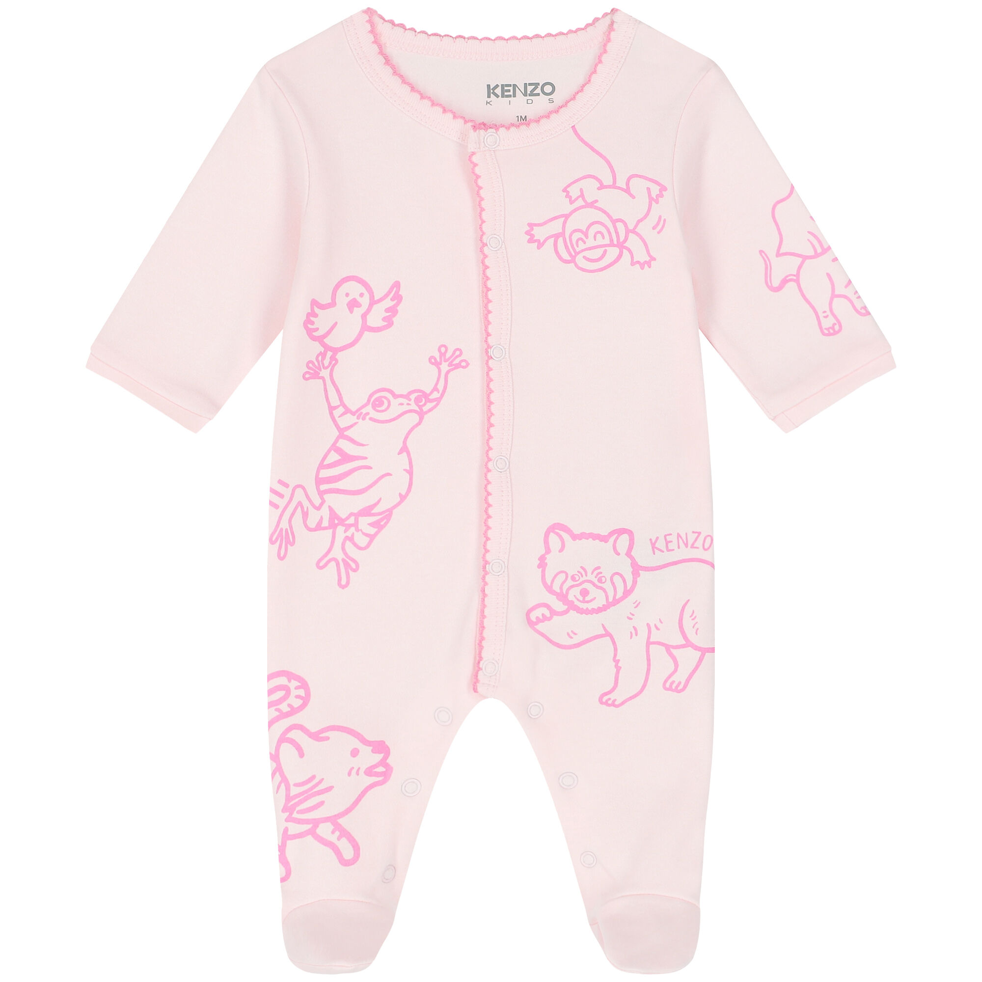KENZO KIDS Baby Girls Pink Logo Babygrow Junior Couture UK